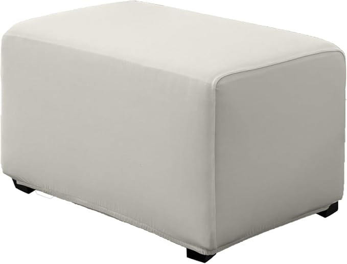Super Stretch Ottoman Cover- Soft Form Fit Ottoman Cover Rectangular Ottoman by UOIJAY