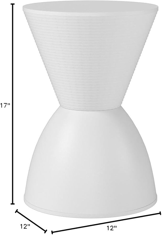 Modway Haste Contemporary Modern Hourglass Accent Stool in White - Image 3