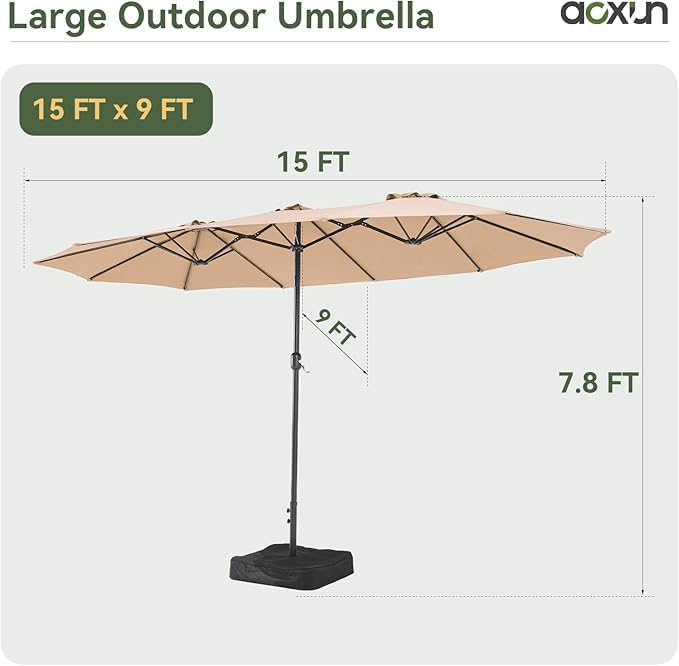 Aoxun 8-Piece Patio Table and Chairs Set & 15ft Patio Umbrella - Image 4