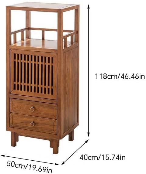 ENGENDER Couch Side Table Chinese Style Wooden Sofa Side Table TV Cabinet - Image 3