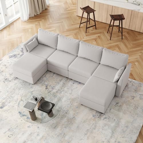 Huatean Home 114.17" Modular Sectional Sofa, 6 Seat Modular Couch - Image 7