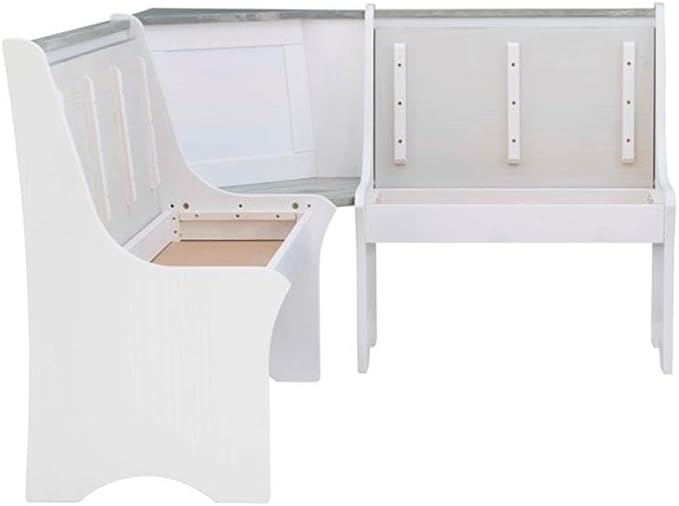 Riverbay Furniture Coastal Wood Corner Dining Nook - Image 6