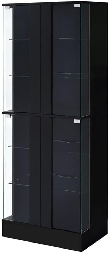 Pemberly Row Wood Curio Cabinet, 63.75" H x 24" W x 14.25" D, MDF and Glass - Image 10