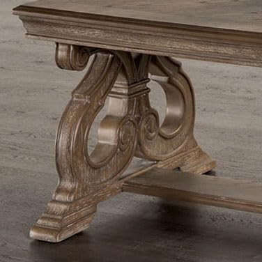 Furniture of America Jinst Traditional Solid Wood 2-Piece Coffee Table Set - Image 3