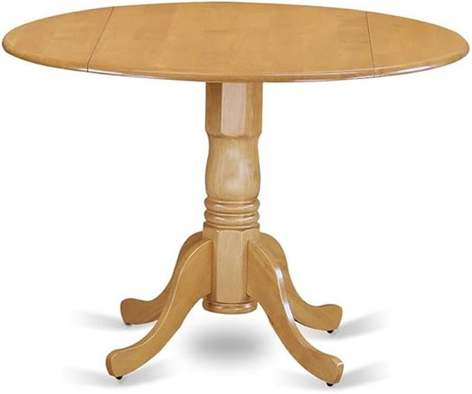 East West Furniture DLBO5-OAK-W 5 Piece Dining Set Includes a Round Dining Room - Image 3