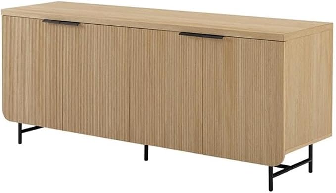 Walker Edison Reema Fluted 4-Door Kitchen Sideboard Buffet Console, 69 Inch - Image 5