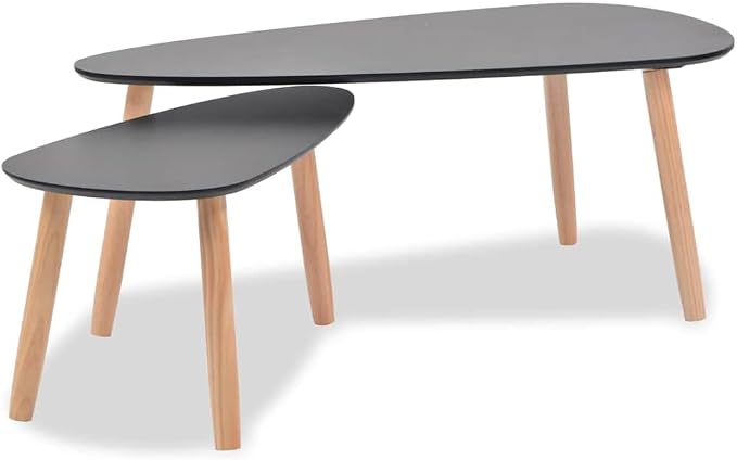 Coffee Table Set of 2, Scandinavian Nesting Tables - Image 2