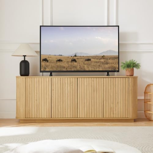 64" Fluted TV Stand for TVs up to 75 inch, Modern Entertainment Center - Image 8