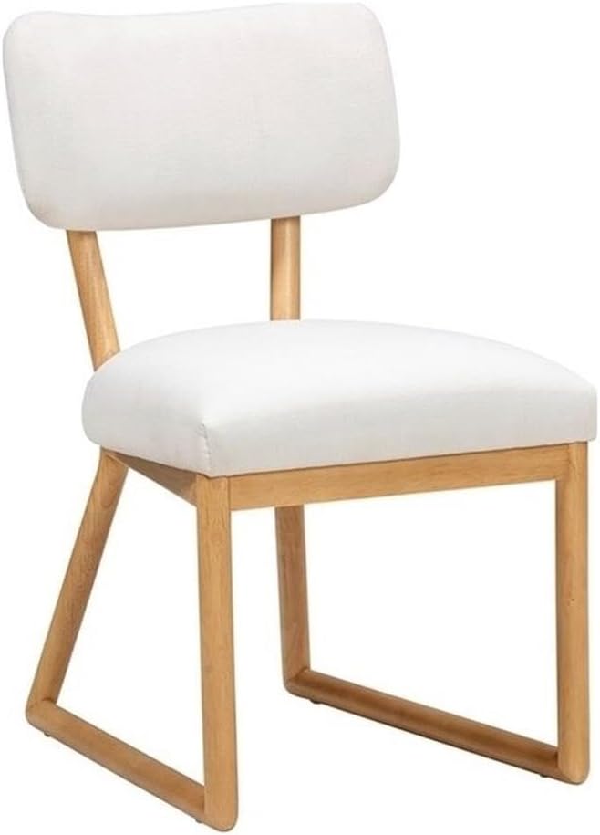 Pemberly Row Contemporary Dining Chair, Cream Recycled Fabric Upholstery by PEMBERLYROW
