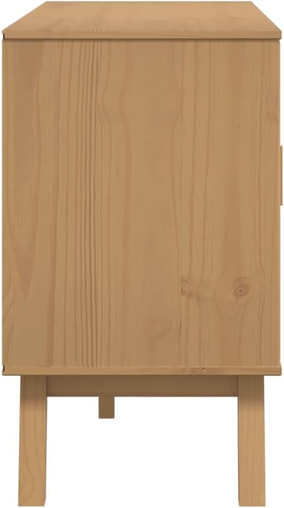 Scandinavian Solid Pine Sideboard, Mid-Century Modern Buffet Cabinet - Image 9