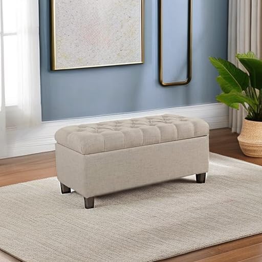 Homepop Home Decor | Tufted Ainsley Button Storage Ottoman Bench - Image 7