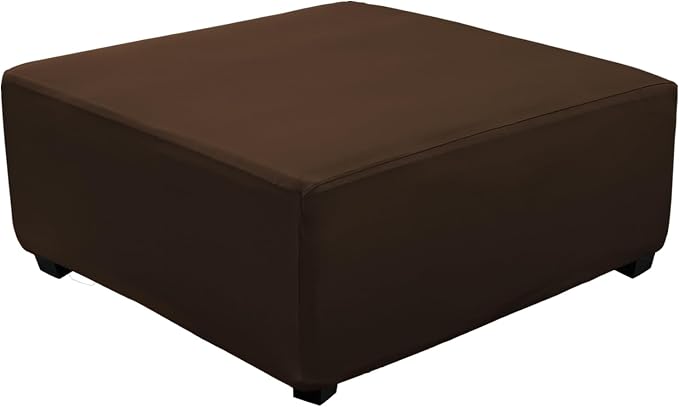 Super Stretch 40x40x15 inch Square Ottoman Cover- Soft Form Fit Ottoman Cover by UOIJAY