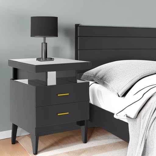 HNEBC Auto LED Nightstand with Wireless Charging Station & USB Ports, High - Image 9
