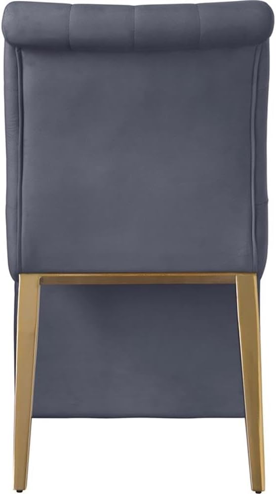 Meridian Furniture 920Grey-C Curve Collection Modern | Contemporary Velvet - Image 4