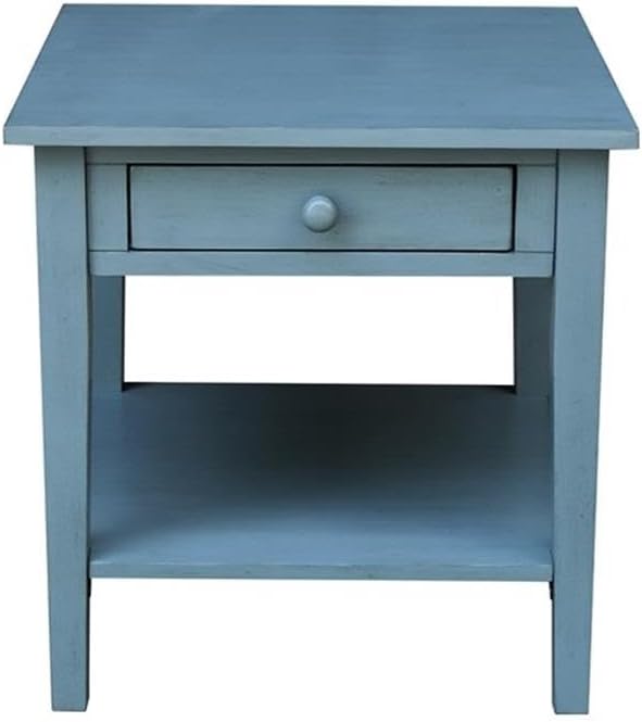 IC INTERNATIONAL CONCEPTS Spencer Blue Wood End Table - Image 4