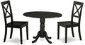 East West Furniture DLBO3-BLK-W 3 Piece Dining Table Set by EastWestFurniture