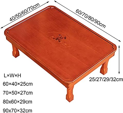 Multifunctional Korean Wooden Coffee Table, Square Folding Dining Table - Image 3