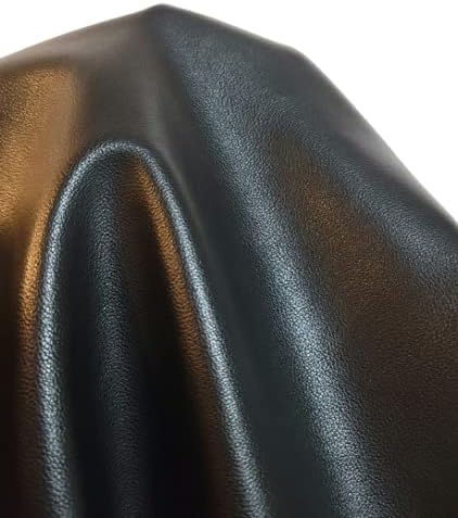 Black 0.9 mm Soft Faux Vegan PU Leather by The Yard Synthetic Pleather 0.9 mm by NATLeathers