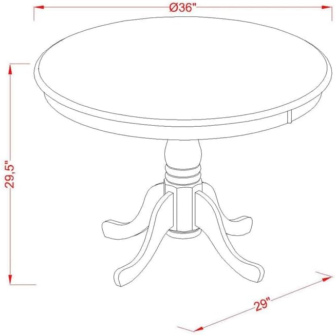 East West Furniture AMT-LBL-TP Antique Modern Kitchen Table - Image 3