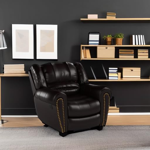CANMOV Leather Recliner Chair, Classic and Traditional Manual Recliner Chair - Image 6