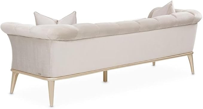 MICHAEL AMINI Yvette Sofa in Porcini Velvet and Champagne Wood Frame - Image 7