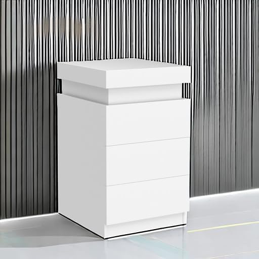 ADORNEVE Nightstand with Charging Station and LED Lights, Night Stand with - Image 6