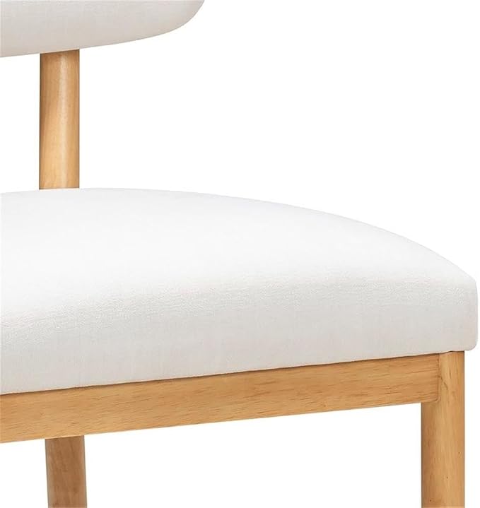 Pemberly Row Contemporary Dining Chair, Cream Recycled Fabric Upholstery - Image 6