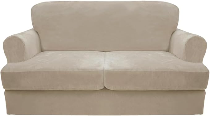 CUCRAF T Cushion Sofa Cover 3 Piece Loveseat Slipcovers, Soft Thick Velvet by CUCRAF