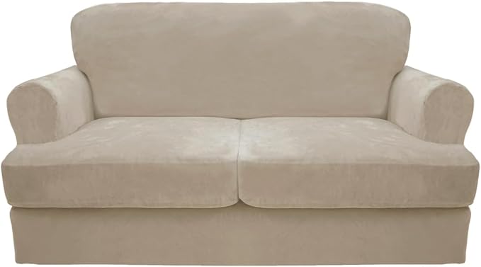 CUCRAF Cushion Sofa Cover 3 Piece Slipcovers, Soft Thick Velvet Couch Cover by CUCRAF