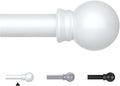 Thestoa Curtain Rods for Windows 66-120 Inch, 5/8" White Curtain Rods, by Thestoa