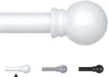Thestoa Curtain Rods for Windows 30-46 Inch, 5/8" White Curtain Rods, Stainless by Thestoa