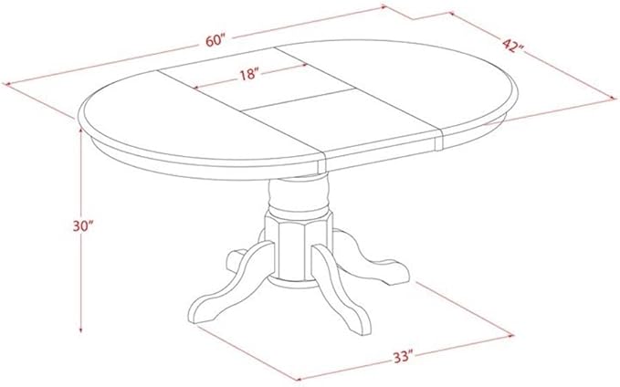 East West Furniture AVT-LWH-TP Avon Dining Room Table - Image 3
