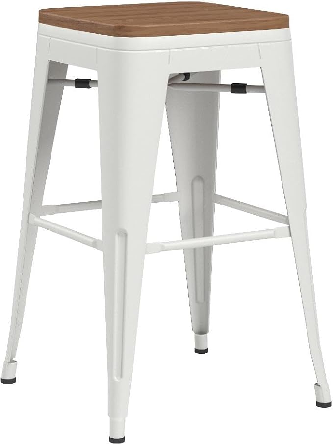 HAOBO Home Modern Industrial Metal Barstool Counter Height Stools Dining Chair - Image 5
