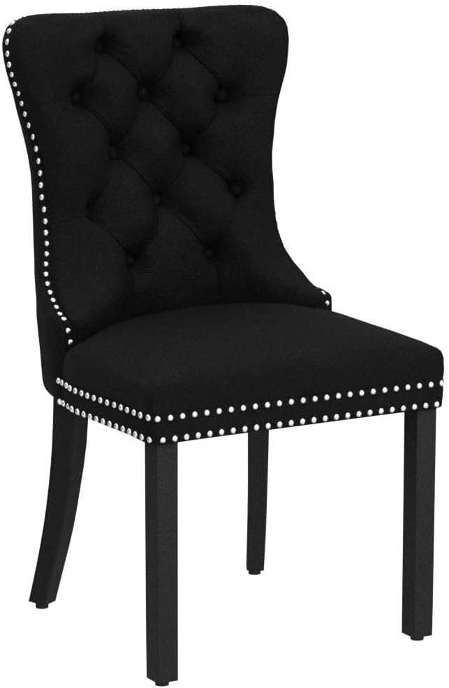 KCC Velvet Dining Chairs Set of 6, Upholstered High-end Tufted Dining Room Chair - Image 5