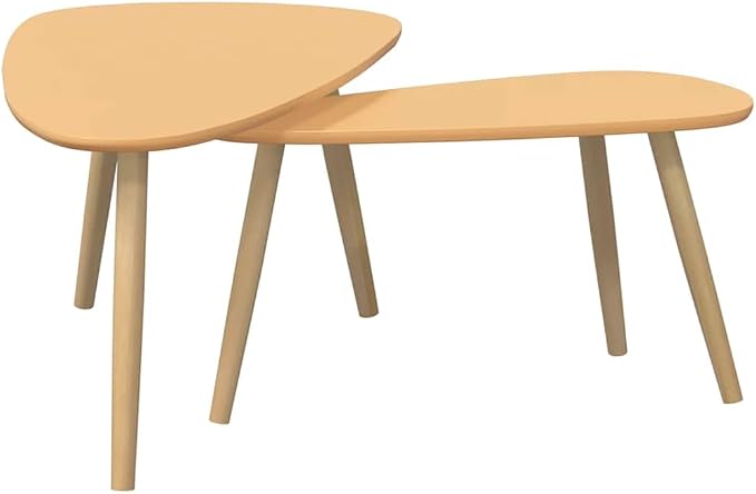 Coffee Table Set of 2, Nesting Living Room Tables, Solid Pine Wood and MDF - Image 6