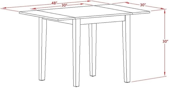 East West Furniture NDNO3-MAH-C 3 Piece Dinette Set - Image 5
