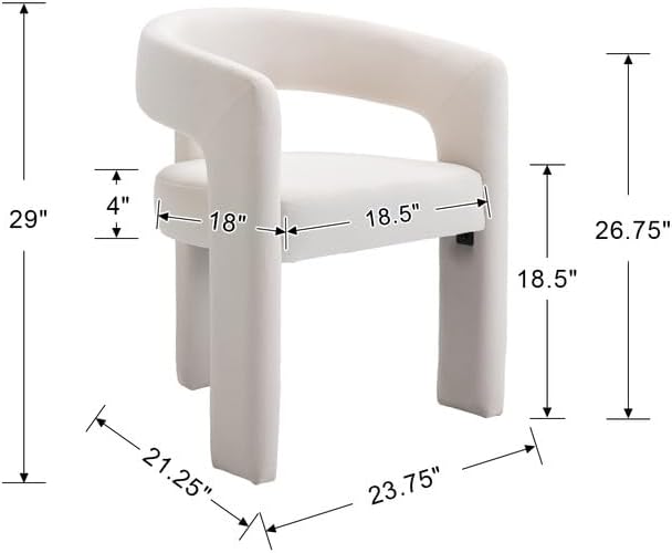 RIVOVA Modern Barrel Dining Chairs Set of 3, Velvet Upholstered Accent Side - Image 2