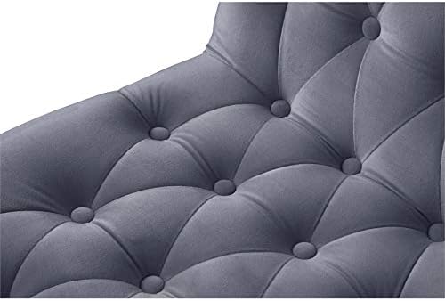 Meridian Furniture 920Grey-C Curve Collection Modern | Contemporary Velvet - Image 9