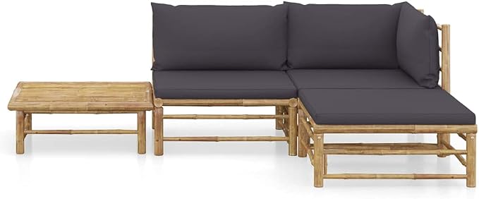 vidaXL Patio Lounge Set 4 Piece, Sectional Sofa - Image 7