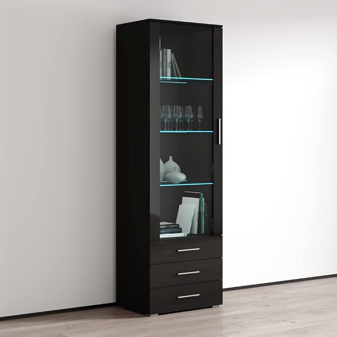 Meble Furniture Soho S1 1D3S Modern Freestanding Bookcase — 16-Color - Image 3