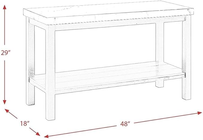 Picket House Furnishings Evie Wood Frame & Marble Top Console Table-White/Black - Image 3