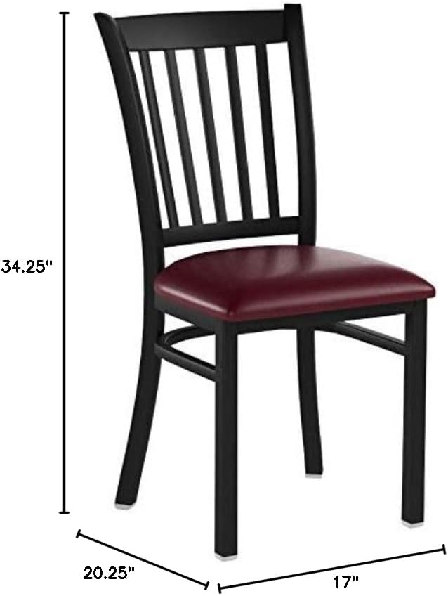 Flash Furniture 2 Pack HERCULES Series Black Vertical Back Metal Restaurant - Image 3