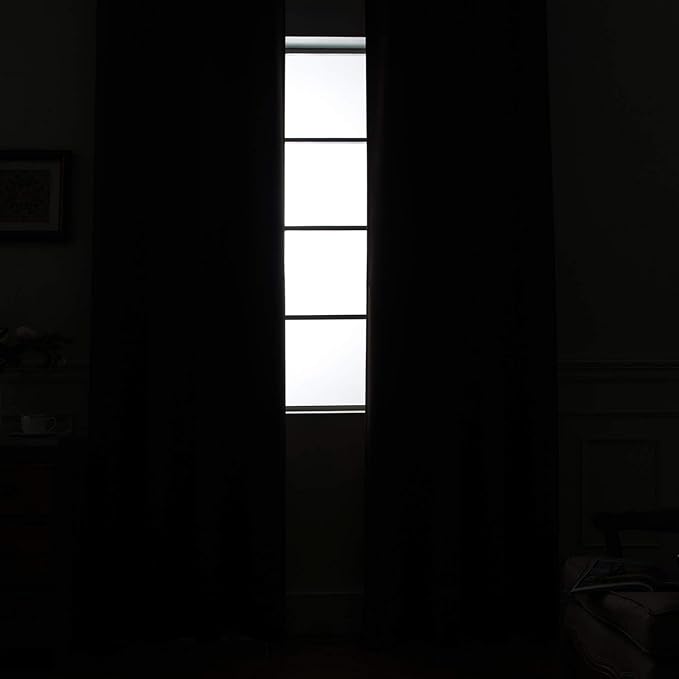 Yakamok Pure White 100% Blackout Curtains, 2 Thick Layers Completely Blackout - Image 8