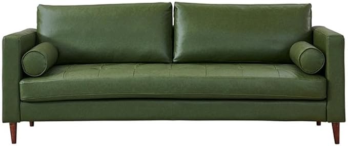 Pemberly Row Eco Leather Sofa, High Density Sponge Foam Cushion, Hardwood Frame - Image 2