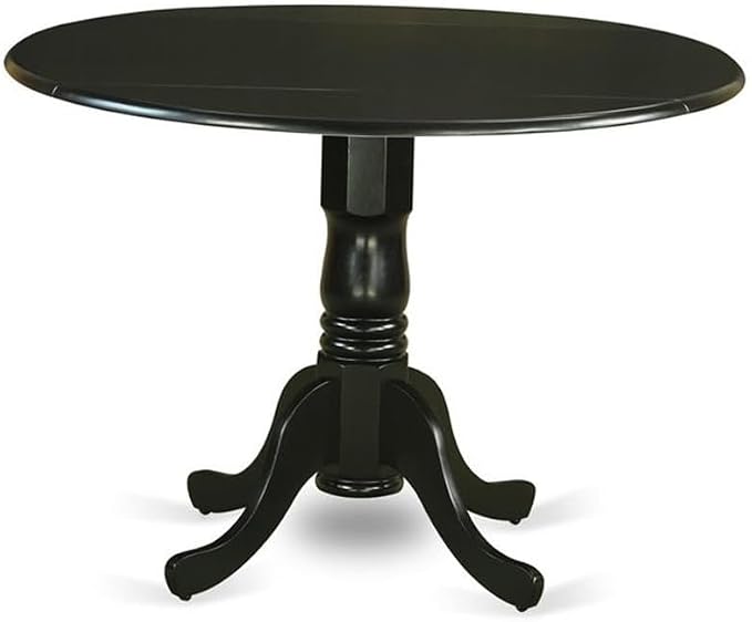 East West Furniture DLBO3-BLK-W 3 Piece Dining Table Set - Image 3
