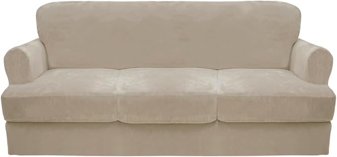 CUCRAF Cushion Sofa Cover 4 Piece Slipcovers, Soft Thick Velvet Couch Cover by CUCRAF