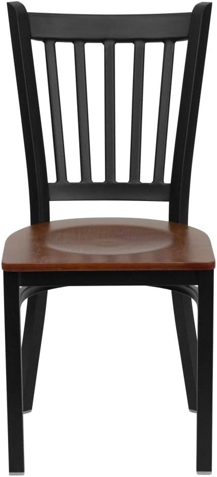 Flash Furniture 2 Pack HERCULES Series Black Vertical Back Metal Restaurant - Image 7
