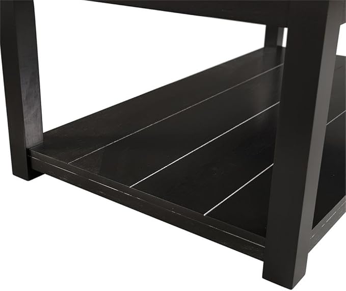 Picket House Furnishings Evie Wood Frame & Marble Top Console Table-White/Black - Image 8