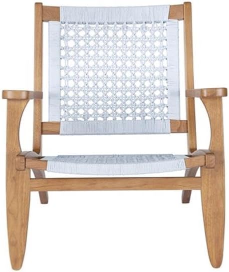 Bowery Hill Hexagon Woven Rope Accent Chair, Rubberwood Frame, Light - Image 2