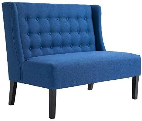 HOMCOM Wingback Double Sofa Linen Fabric Upholstery Button Tufted Loveseat - Image 4
